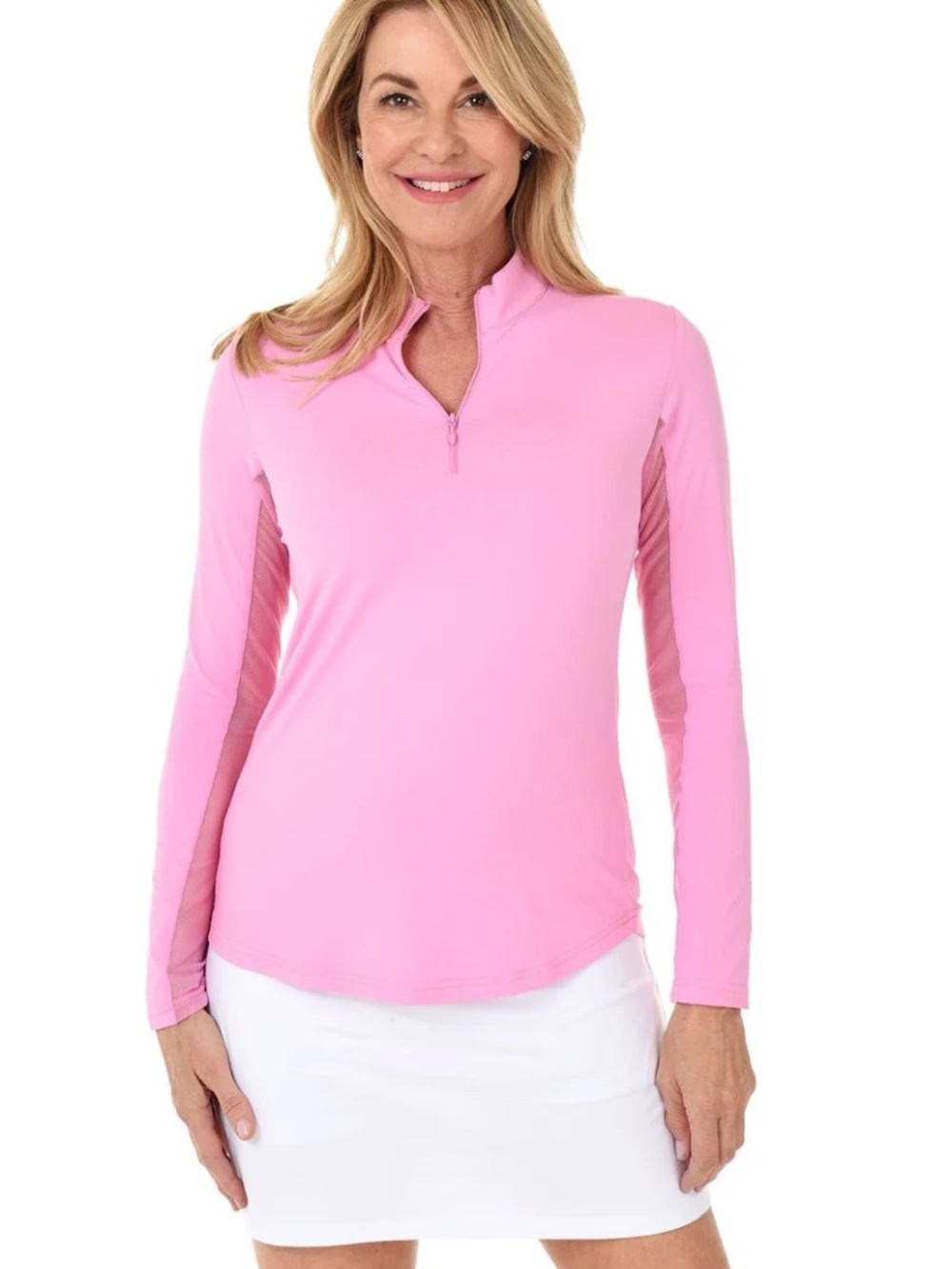 ICIKULS Women’s solid Long Sleeve UPF50+Sun Shirt-Candy Pink-Large